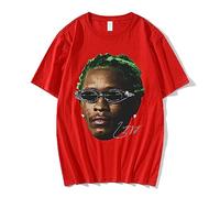 Rappeur Young Thug Graphique T-Shirt Hommes Femmes Mode Hip Hop Street Style T-Shirt D'été Casual À Manches Courtes T-Shirt Surdimensionné XS-4XL-Black||XS