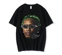 Rappeur Young Thug Graphique T-Shirt Hommes Femmes Mode Hip Hop Street Style T-Shirt D'été Casual À Manches Courtes T-Shirt Surdimensionné XS-4XL-Black||XS