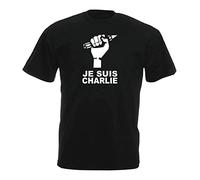 rappor Je suis Charlie Hebdo Mens Funny T-Shirt Birthday Black L