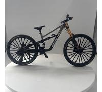 Rapport 1:6 VTT garçon jouet DS moulé sous pression mini bout des doigts modèle de décoration de bureau rapport modèle départ alliage vélo action poupée décoration gâteau artisanat (gris)