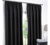 Rapport 2 Rideaux à œillets et occultants prêts à l'emploi dans des Tons naturels, Tissu, Noir, 46 x 72 inches