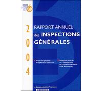 Rapport annuel des inspections générales, inspection de l'Education nationale - Collectif - Documentation Francaise - broché - Etude