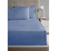 Rapport Drap-Housse de Luxe en Percale Super Douce Bleu 40,6 cm