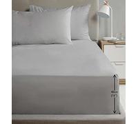 Rapport Drap-Housse de Luxe en Percale Super Douce de 40,6 cm de Profondeur - Gris King Size