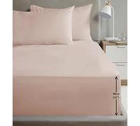 Rapport Drap-Housse uni en Percale Douce de 40,6 cm de Profondeur pour lit Super King Size