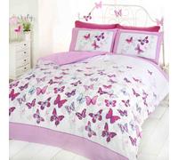 Rapport Ensemble Housse De Couette Single Butterfly Flutter - Rose