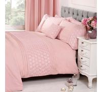 Everdean Floral Super Parure Housse de Couette King Size Brodé - Fard Rose