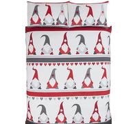 Rapport Festive Gonks Parure de lit 3 pièces avec Housse de Couette pour lit Double Blanc