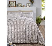 Rapport Home Arran Parure de lit 100% Coton brossé Naturel pour lit Simple