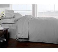 Rapport Home Brighton Hill Drap Plat Doux 100% Coton égyptien 200 Fils Argenté Super King Size