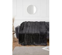 Rapport Home Couverture de Luxe en Vison côtelé 200x240 cm Noir