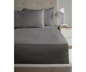 Rapport Home Drap-Housse en Percale Anthracite pour lit King Size