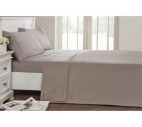 Rapport Home Drap Plat 56 Fils en Polycoton Gris 2 Places