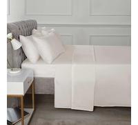Rapport Home Drap Plat de 40,6 cm de Profondeur en Percale 180 Fils (crème, Double)