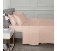 Rapport Home Drap Plat de 40,6 cm de Profondeur en Percale 180 Fils (Rose, Simple)