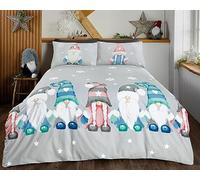 Rapport Home Gonk Family Parure de lit Double réversible en Microfibre Motif Noël