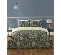 Rapport Home Heritage Parure de lit réversible en Microfibre Motif Floral Bleu Marine