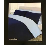Rapport Home Housse de Couette réversible en Percale, Polyester-Coton, Bleu/Bleu Marine, 230 x 200 x 1 cm