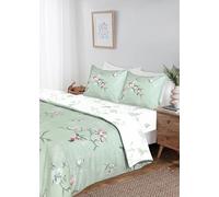 Rapport Home Parure de lit Double avec Drap-Housse et taie d'oreiller Assortis Vert King Size