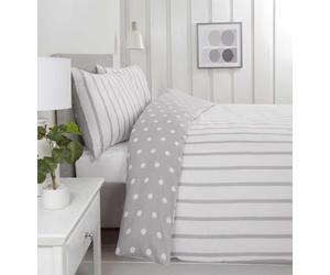 Rapport Home Parure de lit en Microfibre brossée 180 Fils Gris