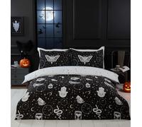 Rapport Home Parure de lit Gothique Magique en Microfibre pour très Grand lit - Motif Halloween - Noir