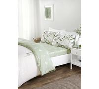 Rapport Home Parure de lit King Size en Microfibre avec Drap-Housse et 2 taies d'oreiller - Motif Floral Vert - Décoration de Chambre Douce et élégante