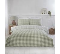 Rapport Home Parure de lit Simple en Polycoton à Carreaux avec 1 taie d'oreiller, Motif Vichy Doux et Durable, pour Chambre à Coucher (135 x 200 cm)