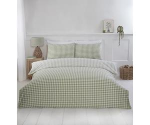 Rapport Home Parure de lit Simple en Polycoton à Carreaux avec 1 taie d'oreiller, Motif Vichy Doux et Durable, pour Chambre à Coucher (135 x 200 cm)