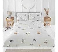 Rapport Home Purrfect Parure de lit réversible en Microfibre 180 Fils pour lit Simple Gris