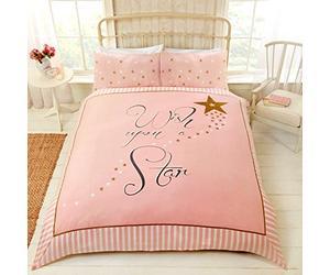 Rapport Home Wish Upon A Star Parure de lit Double en Polycoton Rose