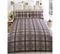 Rapport Housse de Couette 100% Coton brossé, Naturel, lit Double