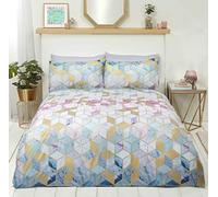 Rapport Parure de lit à Quartz géométrique Multicolore, dorée, King Size