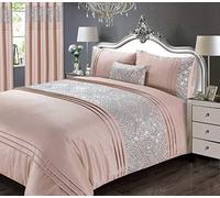 Rapport Parure de lit avec Housse de Couette à Sequins Blush, Super King Size