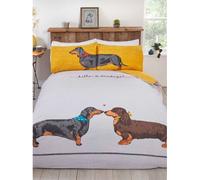 Rapport - Parure de lit "Hello Sausage" AG1703 (Lit simple) (Blanc/Jaune)