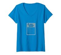 Rapport sur Les Sentiments blessés : Formulaire de Soutien émotionnel Humoristique T-Shirt avec Col en V, Femme, Saphir, XXL