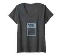 Rapport sur Les Sentiments blessés : Formulaire de Soutien émotionnel Humoristique T-Shirt avec Col en V, Femme, Chiné Foncé, L
