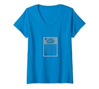Rapport sur Les Sentiments blessés : Formulaire de Soutien émotionnel Humoristique T-Shirt avec Col en V, Femme, Saphir, XL