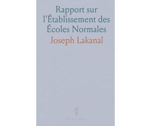 Rapport sur l'Établissement des Écoles Normales