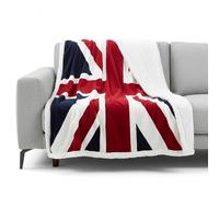 Rapport Union Jack Drapeau Imprimé Super Doux Couverture Polaire pour Le lit, canapé, Rouge/Blanc/Bleu