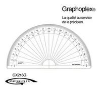 GRAPHOPLEX Rapporteur 1/2 cercle 16cm grades Transparent