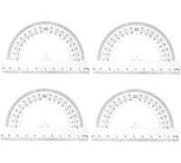 Rapporteur 180° Base 10 Cm-Rapporteur De Traçage Pour Mesure D¿Angle 180 Degrés En Résistant Et Durable Rapporteur D'angle 180 Degrés,Transparent,4 Pièces