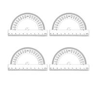 Rapporteur 180° Base 10 cm - Rapporteur de Traçage pour Mesure d’Angle 180 Degrés en Résistant et Durable Rapporteur d'angle 180 degrés, transparent, 4 pièces