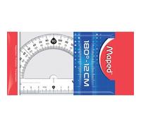 Rapporteur 180 degrés, 120 mm, en plastique