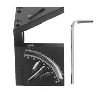Rapporteur 3D multi-angle, règle de marquage à 45 degrés, marqueur de ligne essentiel pour le travail du bois, outil carré pour ligne centrale de cercle, alliage d'aluminium (Noir)