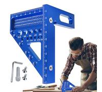 Rapporteur 3D pour le travail du bois, règle de mesure multi-angle 3D | Règles triangulaires en d'aluminium avec position du trou | Outil de mesure de disposition, règle carrée de selle pour un mar