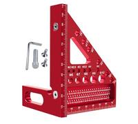 Rapporteur carré pour le travail du bois - Outil de disposition de la position des trous en alliege d'aluminium, règle de marquage de selle 3D, référence de mesure de précision, guide d'alignement tri