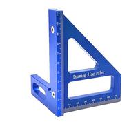 Rapporteur carré pour le travail du bois, règle triangulaire à onglet de 45 à 90 degrés, outil de mesure de disposition pour ingénieur charpentier (Bleue)