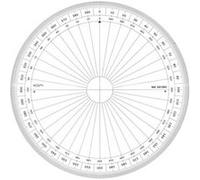 GRAPHOPLEX Rapporteur cercle entier 20cm grades Transparent