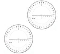 Rapporteur circulaire complet de 15 cm, angle de 360 degrés, pour l'école, le bureau et la maison (2 pièces)