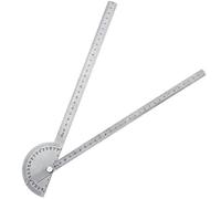 Rapporteur d'angle à deux bras en acier inoxydable pour le travail du bois - Outil de mesure d'angle avec 0 à 180 degrés (30 cm)